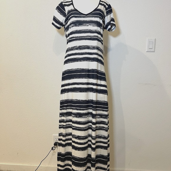 CHELSEA THEODORE Long Maxi T-Shirt Dress Womens Large Pima Cotton Preppy NEW‎ - Picture 1 of 10